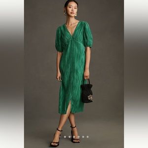 Anthropologie Midi Dress Green